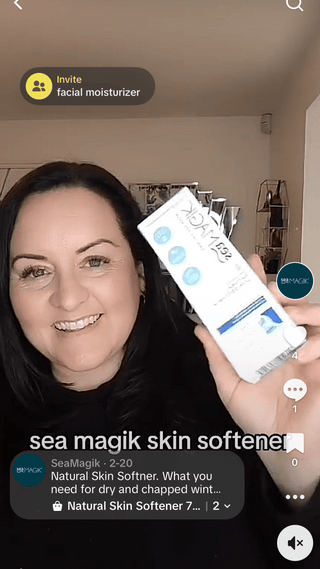 Social media post about Sea Magik Skin Softener