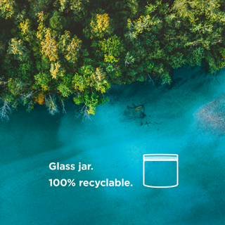 100% recyclable glass jar